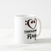 ベースクレフ、 音符記号ハート大好き遊マイピアノ コーヒーマグカップ (正面右)