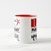 ベースクレフ、 音符記号ハート大好き遊マイマンドリン ツートーンマグカップ (中央)