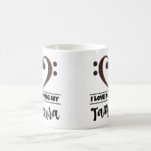 ベースクレフ、 音符記号ハート大好き遊私のタンブラ コーヒーマグカップ (中央)