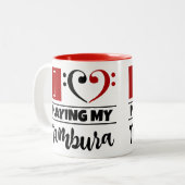 ベースクレフ、 音符記号ハート大好き遊私のタンブラ ツートーンマグカップ (正面左)