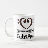 ベースクレフ、 音符記号ハート大好き遊私のダルシマー コーヒーマグカップ (左)