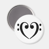 ベースクレフ、 音符記号ハート マグネット (正面/裏面)