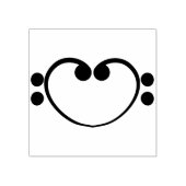 ベースクレフ、 音符記号ハート ラバースタンプ (インプリント)