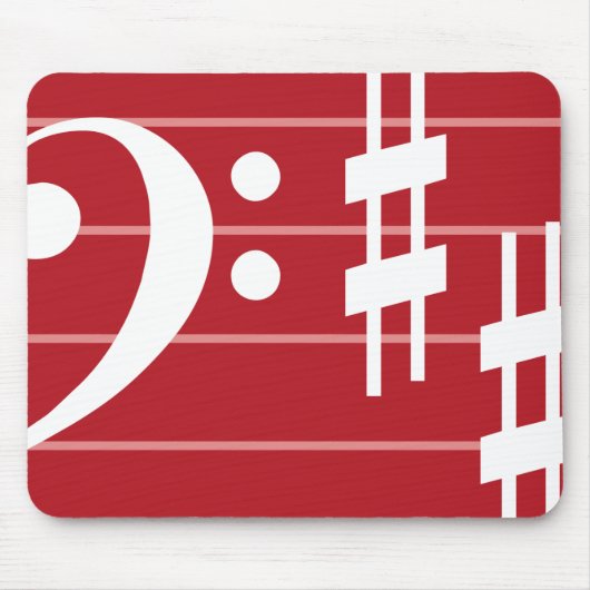 ベースクレフ、 音符記号マウスパッド マウスパッド (正面)