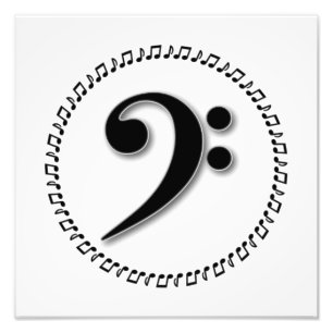 ベースクレフ、 音符記号ミュージックノートデザイン フォトプリント           