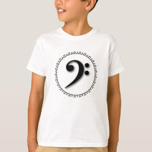 ベースクレフ、 音符記号ミュージックノートデザイン Tシャツ