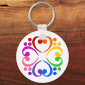 ベースクレフ、 音符記号花 キーホルダー (正面)