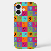 ベースクレフ、 音符記号音楽パターンオレンジピンクパープル Case-Mate iPhoneケース (裏面)