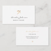 ベースクレフ、 音符記号音楽先生金ゴールドプロフェッショナルホワイト 名刺 (正面/裏面)