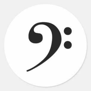 ベースクレフ、 音符記号音楽楽器バンドオーケストラ ラウンドシール