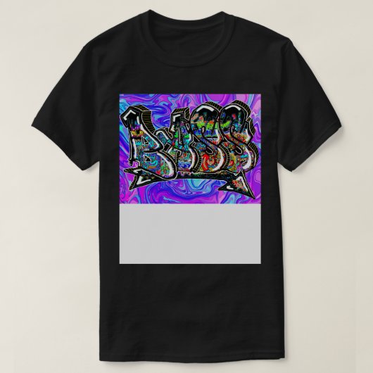 ベースグラフィティギターギグアート Tシャツ (デザイン正面)