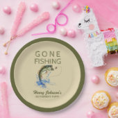 ベースゴーン魚釣り退職 ペーパープレート (パーティー)