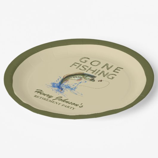 ベースゴーン魚釣り退職 ペーパープレート (アングル)