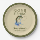 ベースゴーン魚釣り退職 ペーパープレート (正面)