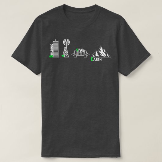 ベースジャンピングパラシュート極上羽スーツベース Tシャツ (デザイン正面)