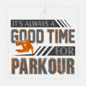 ベースジャンプは常にパークールに良い時間 メタルオーナメント (裏面)