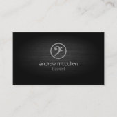 ベースストベースクレフ、 音符記号アイコンつや消しメタルミュージシャン 名刺 (正面)