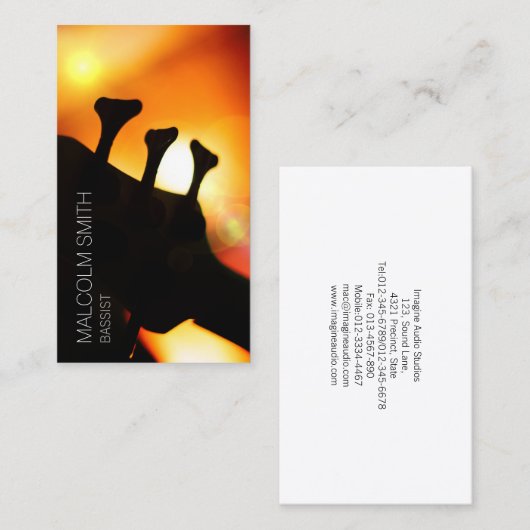 ベースストベースヘッドストックライトフレアミュージシャン 名刺 (正面/裏面)