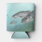 ベースストライプの魚釣り 缶クーラー (正面)
