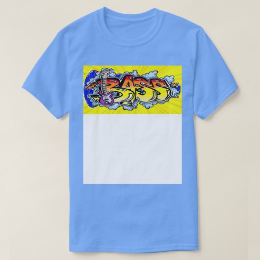ベーススプラッシュベースのギターロックアート1 Tシャツ (デザイン正面)