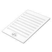 ベースタブノート カスタム音楽学校ロゴ ノートパッド (アングル)
