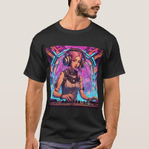 ベーステクノトランスレストラヴ – Cyberpunk DJデザイン Tシャツ