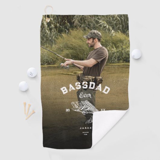 ベースパパエバおもしろい魚釣り父の日 ゴルフタオル (インサイチュ)