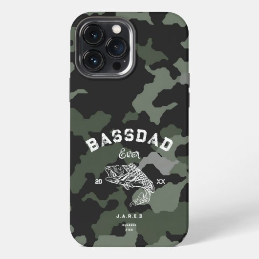 ベースパパエバおもしろい魚釣り父の日 iPhoneケース (裏面)