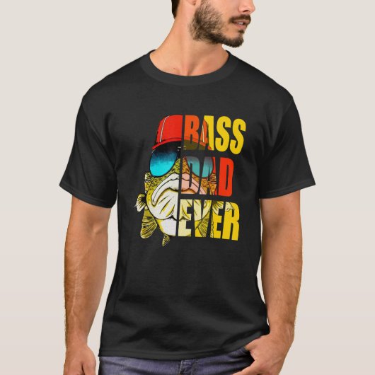 ベースパパエバーラブ魚釣り父の日 Tシャツ (正面)