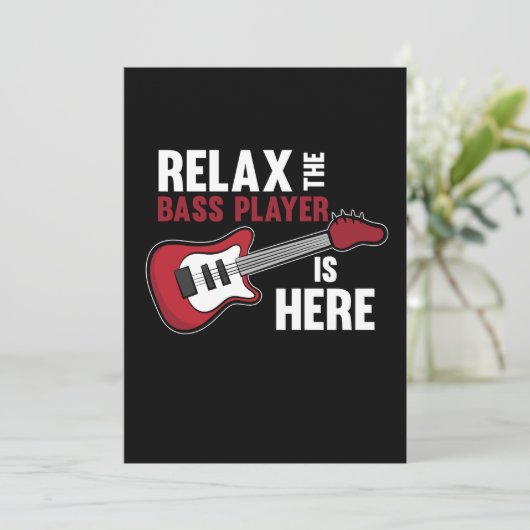 ベースプレーヤーがここギターミュージックミュージシャンギタリス サンキューカード (スタンド正面)