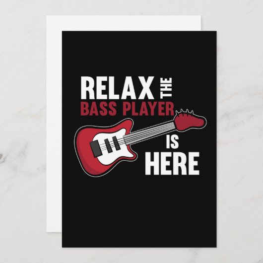 ベースプレーヤーがここギターミュージックミュージシャンギタリス サンキューカード (正面/裏面)