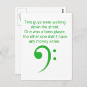 ベースプレーヤーのジョーク ポストカード (正面/裏面)