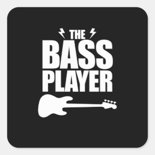 ベースプレーヤーギタ遊ーの音楽ミュージシャンギタリス スクエアシール