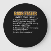 ベースプレーヤー定義ギター音楽ミュージシャングラフ ラージ壁時計 (正面)