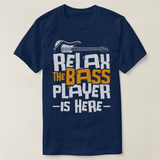 ベースプレーヤー楽器ベースギター奏者 Tシャツ (デザイン正面)