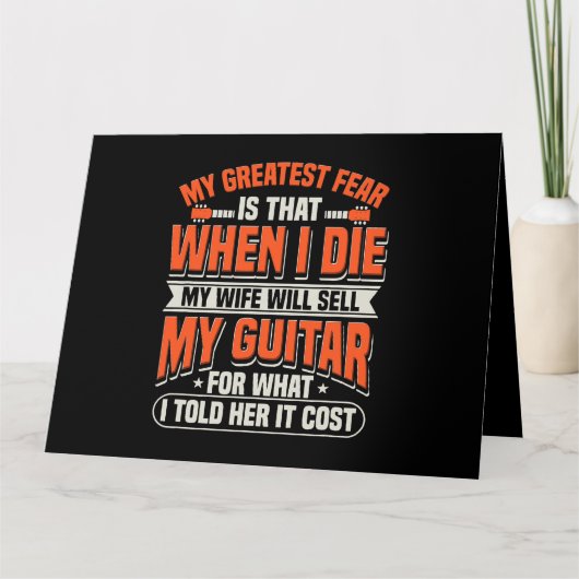 ベースプレーヤー用メンズアコースティックギターデザインマイWi カード (正面)