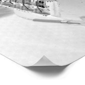 ベースプレーヤー、ベースと手、負の画像 ポスター (角)