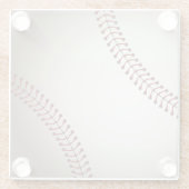 ベースボールまたはソフトボールのデザイン ガラスコースター (裏面)