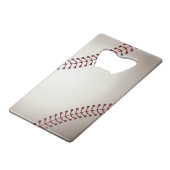 ベースボールまたはソフトボールのデザイン クレジットカード栓抜き (正面アングル)