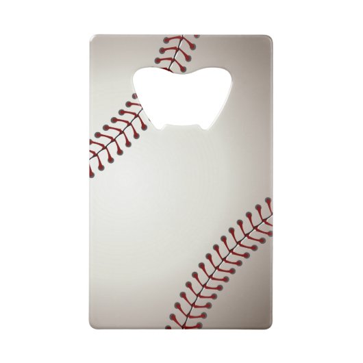 ベースボールまたはソフトボールのデザイン クレジットカード栓抜き (裏面)