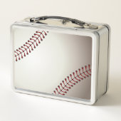 ベースボールまたはソフトボールのデザイン メタルランチボックス (裏面)