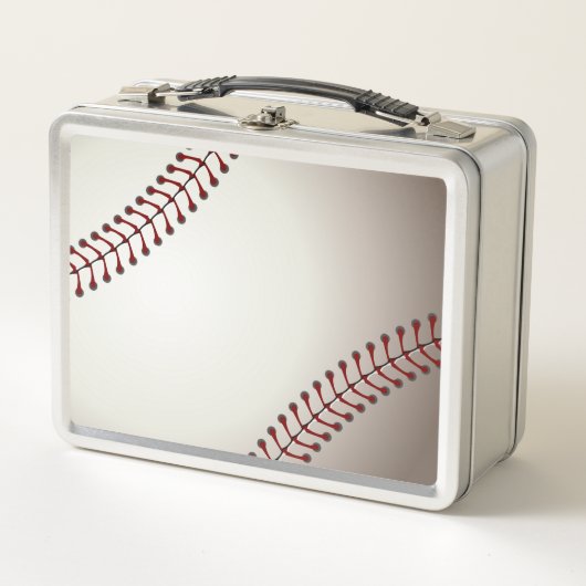 ベースボールまたはソフトボールのデザイン メタルランチボックス (正面)