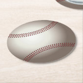 ベースボールまたはソフトボールのデザイン ラウンドペーパーコースター (アングル)