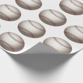 ベースボールまたはソフトボールのデザイン ラッピングペーパー (角)