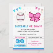 ベースボールまたはボウジェンダーの表示パーティー 招待状 (正面)