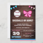 ベースボールまたはボウジェンダーの表示パーティー 招待状 (正面)