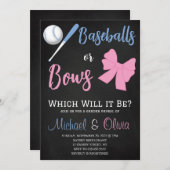 ベースボールまたはボウジェンダーの表示 招待状 (正面/裏面)