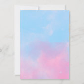 ベースボールまたは弓ベビー性別の表示 招待状 (裏面)