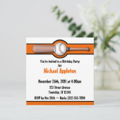 ベースボールオレンジ誕生日招待状 招待状 (スタンド正面)