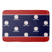 ベースボールオンネイビーブルーネームスポーツルームボーイズ商会 バスマット (正面)